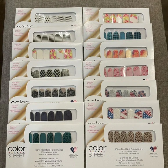 Color Street nail polish, 14 exclusive GLITTER/DESIGN colors, Brand new, sealed